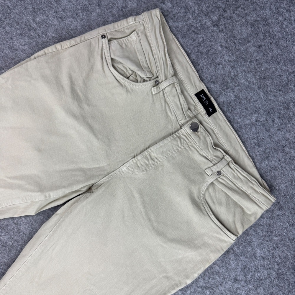 Rye 51 Mens Khaki Beige Cotton Lyocell Blend Stretch Casual Pants 38